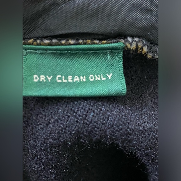 Lauren Ralph Lauren Leopard-Printed Quilted Velvet Velour Black Wool Jacket Sz S - Picture 8 of 8